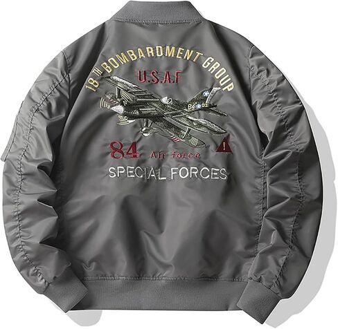 Gothic Pilot Jacket Embroidered Jacket Harajuku Men's Baseball Suit Loose Versatile Trend Street Hip Hop in Kuwait