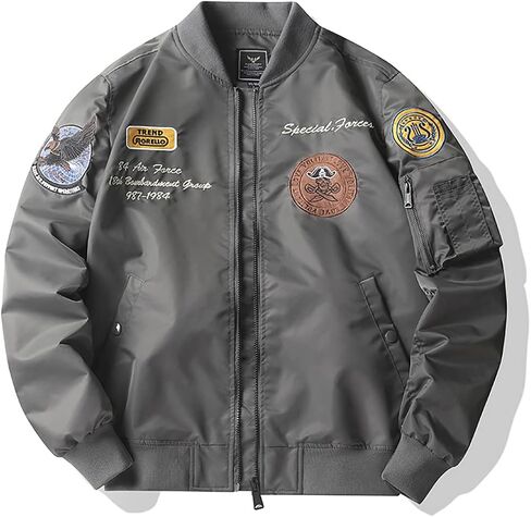 Gothic Pilot Jacket Embroidered Jacket Harajuku Men's Baseball Suit Loose Versatile Trend Street Hip Hop in Kuwait