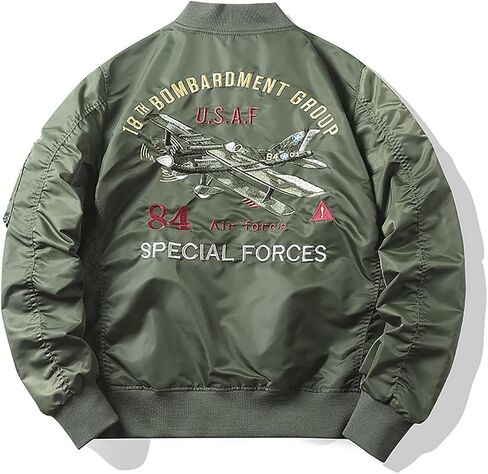 Gothic Pilot Jacket Embroidered Jacket Harajuku Men's Baseball Suit Loose Versatile Trend Street Hip Hop in Kuwait