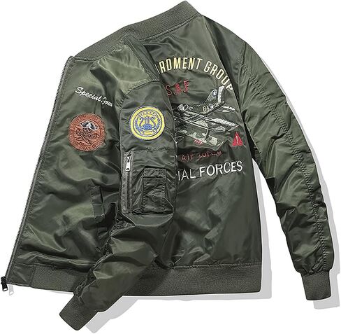 Gothic Pilot Jacket Embroidered Jacket Harajuku Men's Baseball Suit Loose Versatile Trend Street Hip Hop in Kuwait