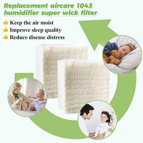 Techecook 1043 Humidifier Super Wick Filter (2 Pack) Replacement for AirCare Essick Bemis Evaporative Humidifiers - Replaces EP9 EP9R EP9500 EP9700 EP9800 821000 826000 826600 826800 826900 831000 in Saudi Arabia