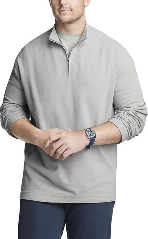 Van Heusen Men's Size Big and Tall Flex Long Sleeve Ottoman Quarter Zip in Saudi Arabia