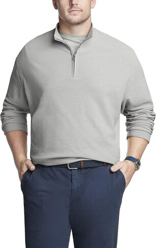 Van Heusen Men's Size Big and Tall Flex Long Sleeve Ottoman Quarter Zip in Saudi Arabia