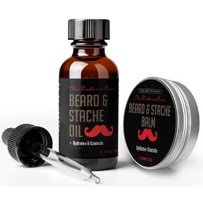 مجموعة زيت اللحية وبلسم اللحية للعناية بالشارب واللحية - قم بترويض وترطيب اللحية مع مجموعة العناية الفاخرة هذه من بيور بودي ناتشورالز، زيت (2 أونصة سائلة) وبلسم in Kuwait