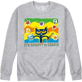 Pete the Cat - Groovy to Create - Men's Crew Neck Fleece Pullover in Kuwait
