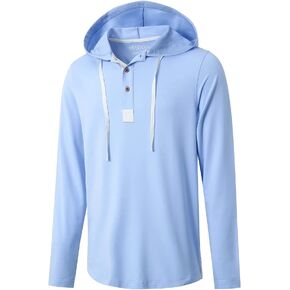 VEBOON بلوفر رجالي بغطاء للرأس رياضي بأكمام طويلة مع قلنسوة للرجال خفيف الوزن وقمصان من مزيج القطن الصلب in Kuwait