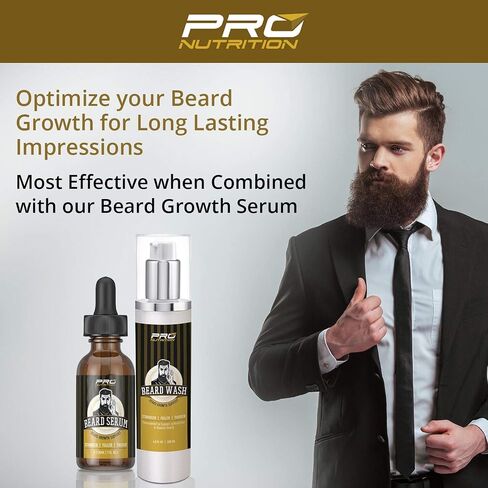 Beard Growth Shampoo & Wash- Stimulates & Repairs New Follicle Growth. Grow Stronger, Thicker, Fuller, Longer, Healthier Beard & Mustache Hair. in Saudi Arabia