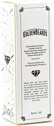 Golden Beards Oil Conditioner - All Natural Unscented Argan & Jojoba Oil -Softens, Smooths & Strengthens Beard Growth - Grooming Beard and Mustache Maintenance Treatment, 1 Pack in Saudi Arabia