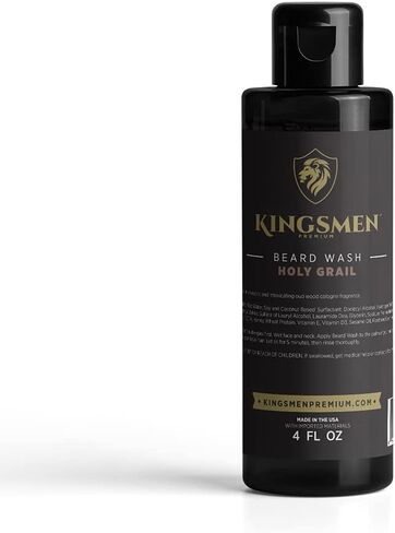 Beard Wash - Kingsmen Premium - Holy Grail, Shower-Fresh Scent Beard Shampoo - Moisturizing Ingredients, Gentle Cleanser for Beards and Mustaches - Men’s Grooming Beard Wash For Beard Growth in Saudi Arabia