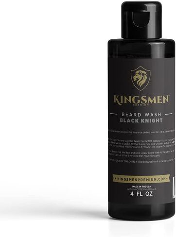 Beard Wash - Kingsmen Premium - Holy Grail, Shower-Fresh Scent Beard Shampoo - Moisturizing Ingredients, Gentle Cleanser for Beards and Mustaches - Men’s Grooming Beard Wash For Beard Growth in Saudi Arabia