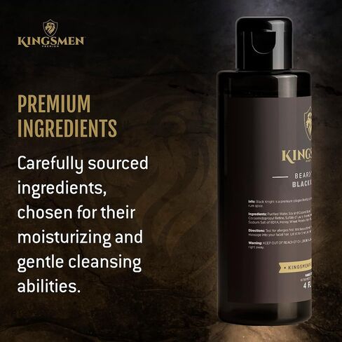 Beard Wash - Kingsmen Premium - Holy Grail, Shower-Fresh Scent Beard Shampoo - Moisturizing Ingredients, Gentle Cleanser for Beards and Mustaches - Men’s Grooming Beard Wash For Beard Growth in Saudi Arabia