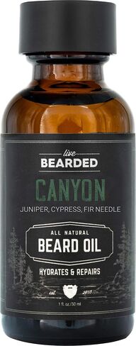 Live Bearded: Beard Oil - Premium All-Natural Beard Oil for Men with Jojoba Oil Beard Care - 1 fl oz - Made in the USA - Beard Oil for Dry Flaky Skin - 1880 Scented: Bourbon, Bitters, Citrus in Kuwait