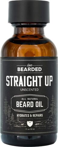 Live Bearded: Beard Oil - Premium All-Natural Beard Oil for Men with Jojoba Oil Beard Care - 1 fl oz - Made in the USA - Beard Oil for Dry Flaky Skin - 1880 Scented: Bourbon, Bitters, Citrus in Kuwait