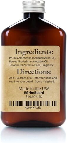 Best Beard Oil 8.45oz Bottle - Smolder Beard Oil - Promote Healthy Growth - Beards Care - Beard Softener - A few drops & oils will shine your beard and mustache and make them softer. Made In The USA in Saudi Arabia