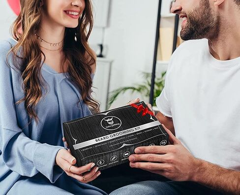 Beard Grooming Kit - Premium Beard Care Products for Men – Beard Shampoo, Beard Oil, Beard Balm Butter, Beard Brush, Wooden Comb, Mustache Scissors, & Toiletry Bag by Striking Viking in Kuwait