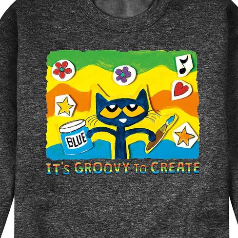 Pete the Cat - Groovy to Create - Men's Crew Neck Fleece Pullover in Saudi Arabia