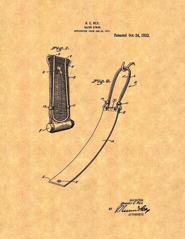 Razor Strop Patent Print (8.5" x 11") M12199 in Kuwait