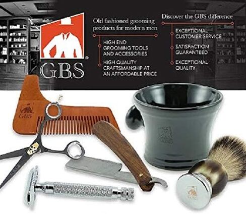 G.B.S Large 26 MM Silver-tip Badger Bristle Men's Shaving Brush Faux Horn Handle Use Any Razor Shave Soap, Cream Enjoy Wet Shave Convenient Comfortable Effortless Glide Travel Friendly in Saudi Arabia