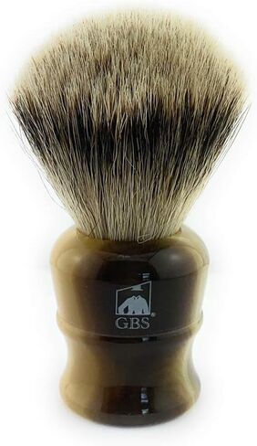 G.B.S Large 26 MM Silver-tip Badger Bristle Men's Shaving Brush Faux Horn Handle Use Any Razor Shave Soap, Cream Enjoy Wet Shave Convenient Comfortable Effortless Glide Travel Friendly in Saudi Arabia
