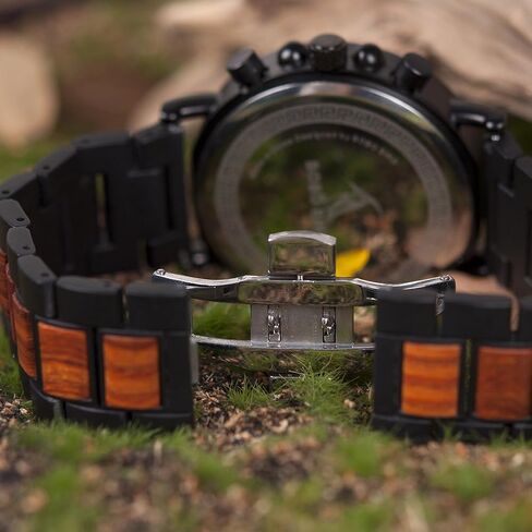 BOBO BIRD Men’s Casual Wrist Watch, Wood & Stainless Steel Watch with Luminous Pointers, Classic Analog Watches with Gift Box in Kuwait