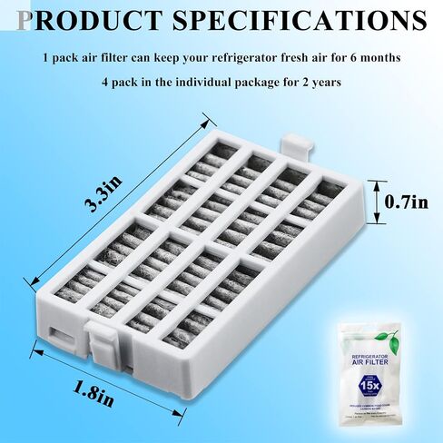Funmit 6 Pack W10311524 AIR1 FreshFlow Air Filter and 8 Pack W10346771A Fresh Flow Produce Preserver Keep Fresh Packet Refill in Saudi Arabia