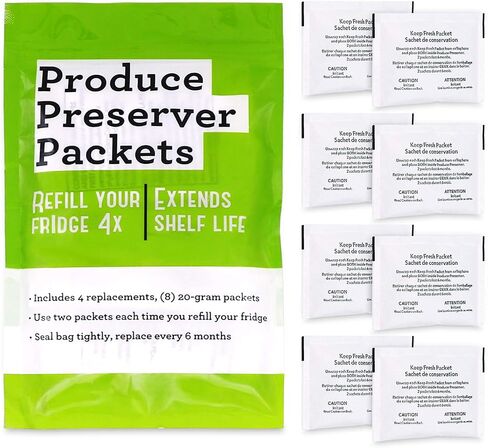 Funmit 6 Pack W10311524 AIR1 FreshFlow Air Filter and 8 Pack W10346771A Fresh Flow Produce Preserver Keep Fresh Packet Refill in Saudi Arabia