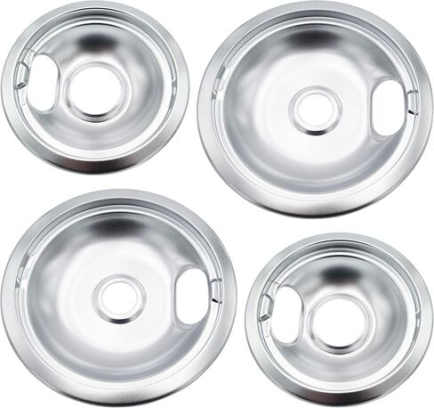Supplying Demand W10196405 W10196405 4 Pack Electric Range Stove Top Chrome Drip Pan Replacement Set Model Specific Not Universal in Saudi Arabia
