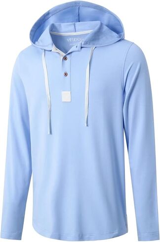 VEBOON بلوفر رجالي بغطاء للرأس رياضي بأكمام طويلة مع قلنسوة للرجال خفيف الوزن وقمصان من مزيج القطن الصلب in Kuwait