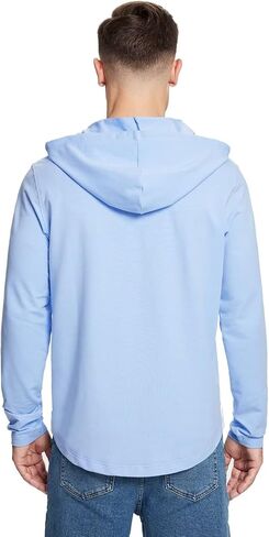 VEBOON بلوفر رجالي بغطاء للرأس رياضي بأكمام طويلة مع قلنسوة للرجال خفيف الوزن وقمصان من مزيج القطن الصلب in Kuwait