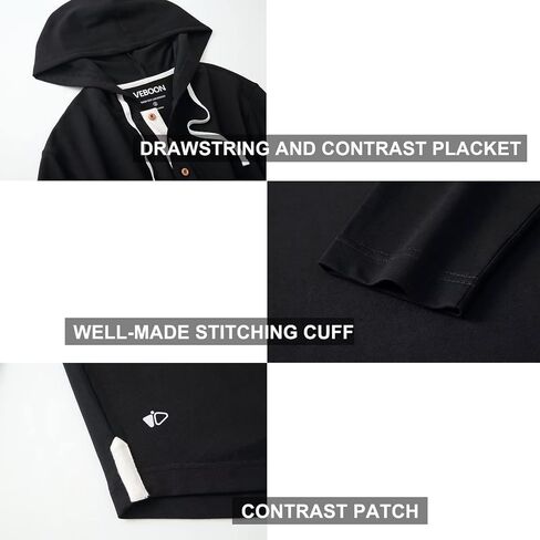 VEBOON Mens Hoodies Pullover Athletic Long Sleeve Hoody Sweatshirts for Men Lightweight Drop Cut Solid Cotton Blend Shirts in Saudi Arabia
