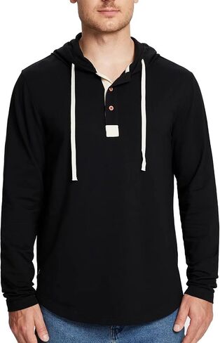 VEBOON Mens Hoodies Pullover Athletic Long Sleeve Hoody Sweatshirts for Men Lightweight Drop Cut Solid Cotton Blend Shirts in Saudi Arabia