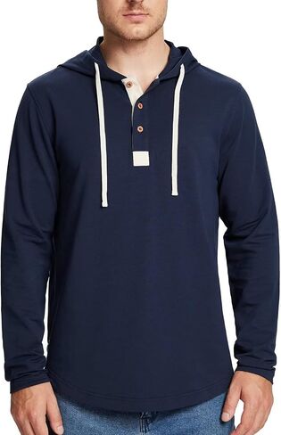 VEBOON Mens Hoodies Pullover Athletic Long Sleeve Hoody Sweatshirts for Men Lightweight Drop Cut Solid Cotton Blend Shirts in Saudi Arabia