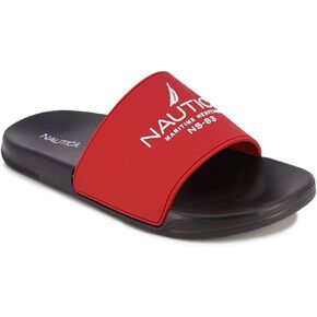 Nautica Men's Open Toe Slide Sandals - Comfortable Indoor & Outdoor Shower Slippers