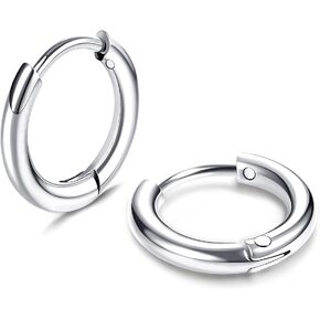 316L Stainless Steel Hoop Earrings for Women Men Tiny Cartilage Hoop Earrings Small Huggie Hinged Hoop Earrings 8/10/12MM Silver Gold Black Hoop Earrings in Saudi Arabia