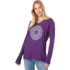 Life is Good Wildflower Primal Mandala Long Sleeve Crusher-Lite™ Hooded Tee in Kuwait