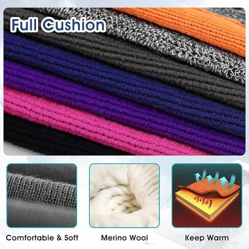 Merino Wool Ski Socks for Mens Womens Knee High Thermal Snowboarding Socks for Cold Weather in Kuwait