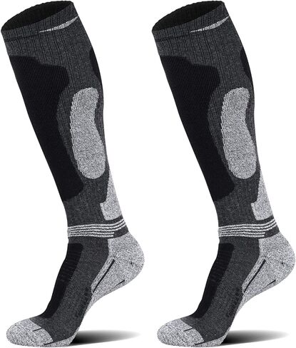 Merino Wool Ski Socks for Mens Womens Knee High Thermal Snowboarding Socks for Cold Weather in Kuwait