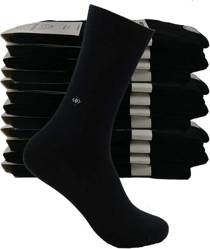 BAMBOO SOCKS Natural Comfortable Soft Classy - Made In TURKEY for Men Women Dress or Casual Footwear (Black Dozen) in Saudi Arabia