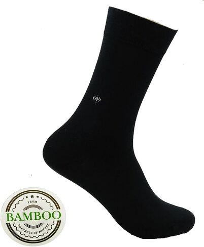 BAMBOO SOCKS Natural Comfortable Soft Classy - Made In TURKEY for Men Women Dress or Casual Footwear (Black Dozen) in Saudi Arabia