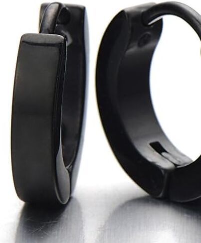 Pair of Huggie Hinged Hoop Earrings Unisex Men Women in Kuwait