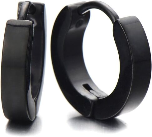 Pair of Huggie Hinged Hoop Earrings Unisex Men Women in Kuwait