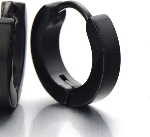 Pair of Huggie Hinged Hoop Earrings Unisex Men Women in Kuwait