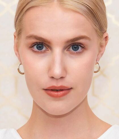 Hoops & Loops 925 Sterling Silver Intertwining Double Square Tube Two-Tone Polished Round Hoop Earrings for Women Teen Girls in Saudi Arabia
