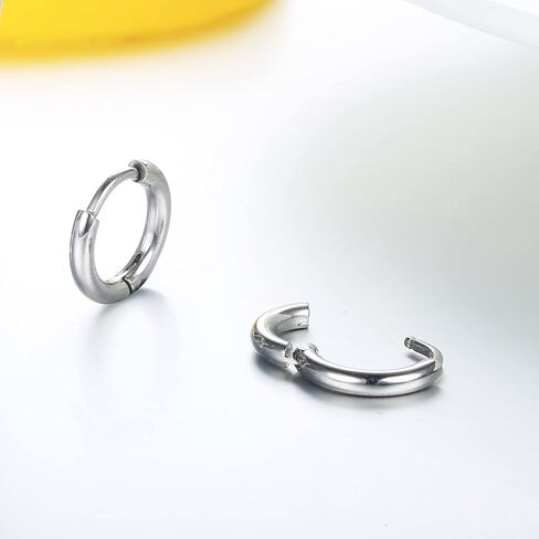 316L Stainless Steel Hoop Earrings for Women Men Tiny Cartilage Hoop Earrings Small Huggie Hinged Hoop Earrings 8/10/12MM Silver Gold Black Hoop Earrings in Saudi Arabia