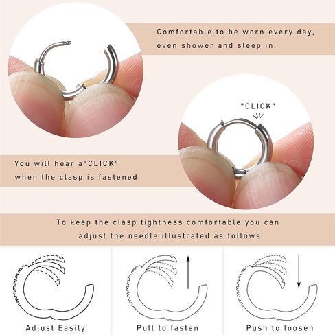 316L Stainless Steel Hoop Earrings for Women Men Tiny Cartilage Hoop Earrings Small Huggie Hinged Hoop Earrings 8/10/12MM Silver Gold Black Hoop Earrings in Saudi Arabia