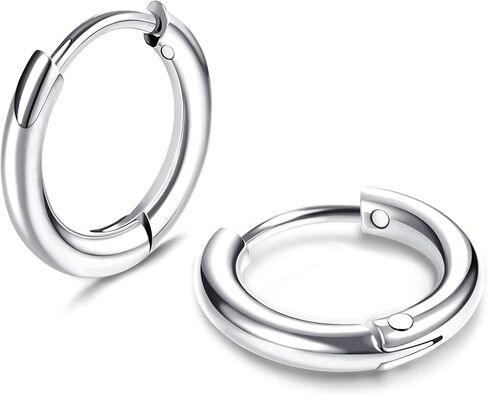 316L Stainless Steel Hoop Earrings for Women Men Tiny Cartilage Hoop Earrings Small Huggie Hinged Hoop Earrings 8/10/12MM Silver Gold Black Hoop Earrings in Saudi Arabia