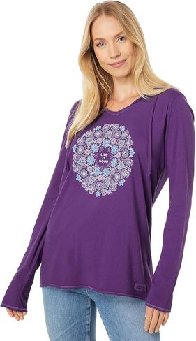 Life is Good Wildflower Primal Mandala Long Sleeve Crusher-Lite™ Hooded Tee in Kuwait