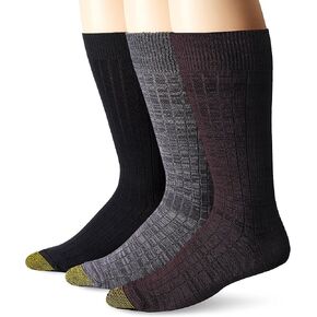 Gold Toe Men's Johnny Rib Crew Socks, 3-Pairs