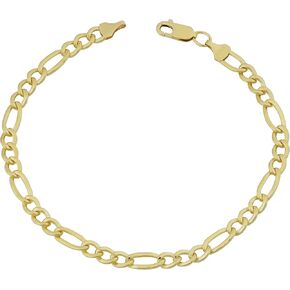 Kooljewelry 14k Yellow Gold Filled Men's Solid 5.2 mm High Polish Figaro Link Bracelet (8.5 inch) in Saudi Arabia