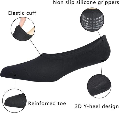 No Show Socks Men Breathable Non Slip Low Cut Socks Women Cotton Durable Invisible Socks Loafers 7-15 in Kuwait